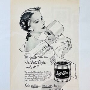 1949 Scotties are Softies Smiling Women Toilet Paper Original Retro‎ PRINT AD